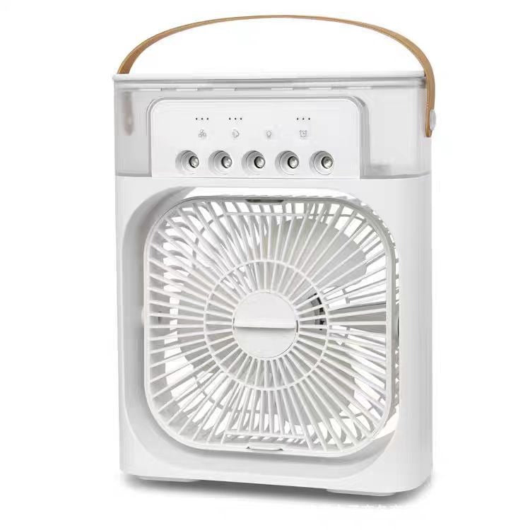 BreezeX white portable misting fan for bedroom desk and office