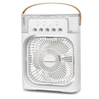 BreezeX white portable misting fan for bedroom desk and office