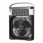 BreezeX portable USB desk fan with adjustable mist settings